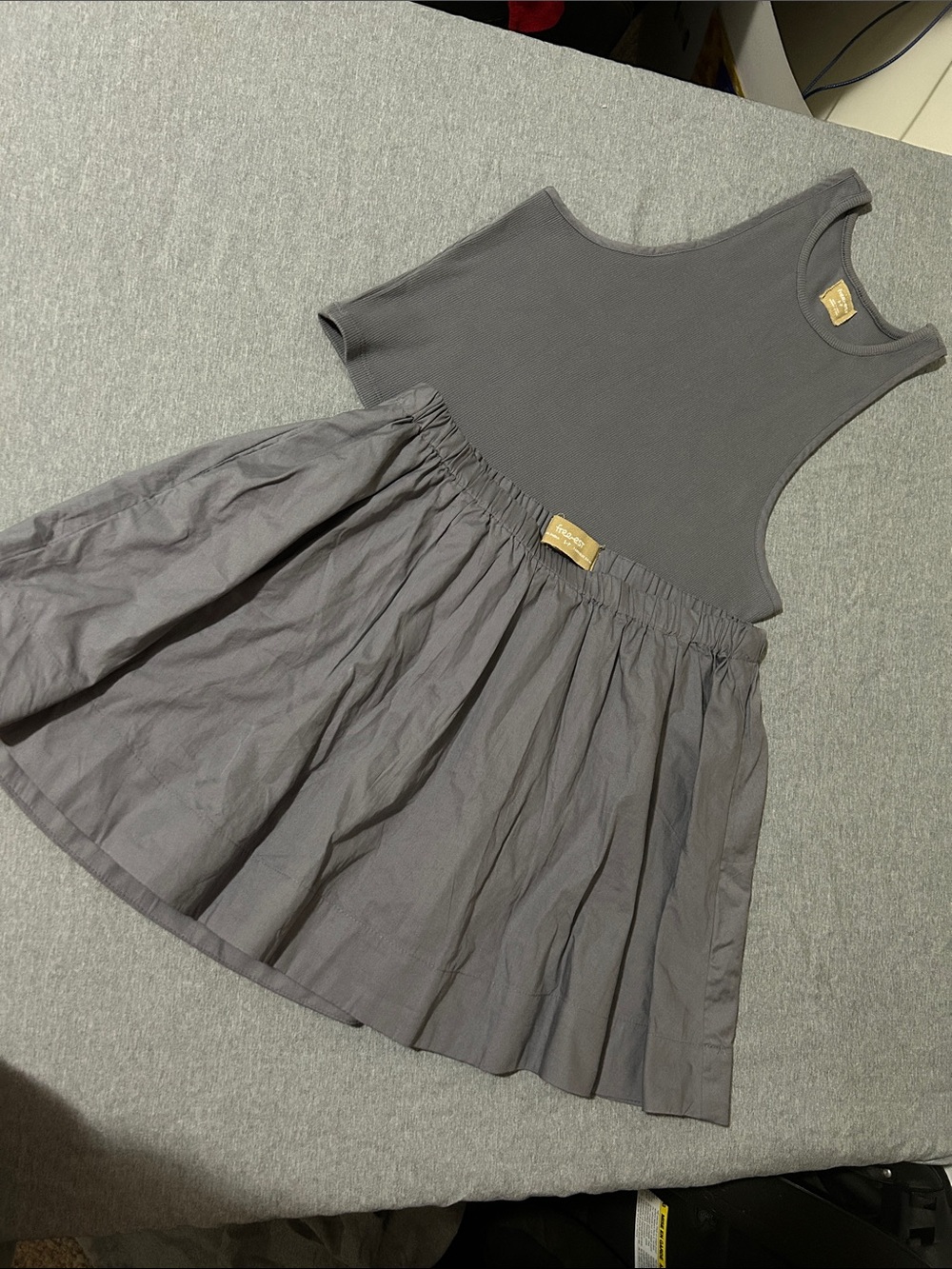 Free People Light Gray Blue Ribbed Tank Top
